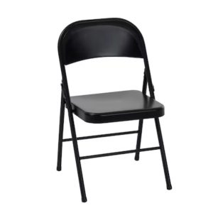 Black metal folding chairs