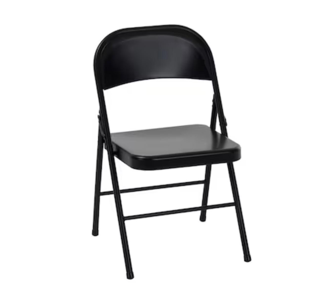 Black metal folding chairs $2