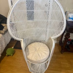 White Wicker Peacock Chairs